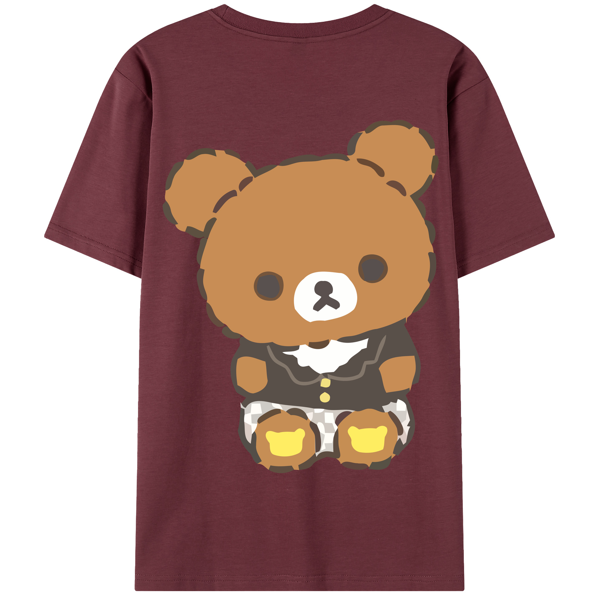 （画像用） リラックマ リラックマ キイロイトリ Rilakkuma Korilakkuma Kiiroitori 綿100％半袖Tシャツ（背面プリント）